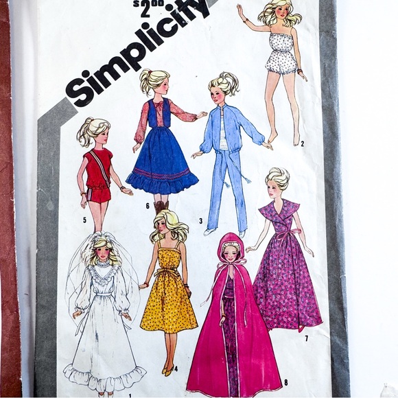 3/$20 Vintage Simplicity Barbie & Darci Doll Sewing Patterns – #5637 & #5356 - Picture 5 of 9